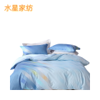 水星家纺 梦之流光 纯棉被套床单枕套四件套2200×2400mm适用床1.8米床 4件/套 1套