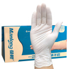 曼隆MANGLONG 一次性白色丁晴手套无粉食品级全麻防油耐酸碱耐用型5克一只 100只/盒